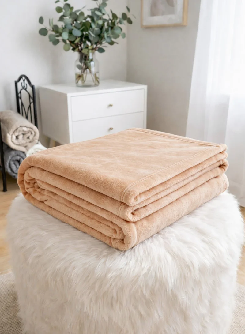PARAJOHN Double Solid Flannel Fleece Blanket – Ultra Soft Polyester Double Bed Blanket, Machine Washable