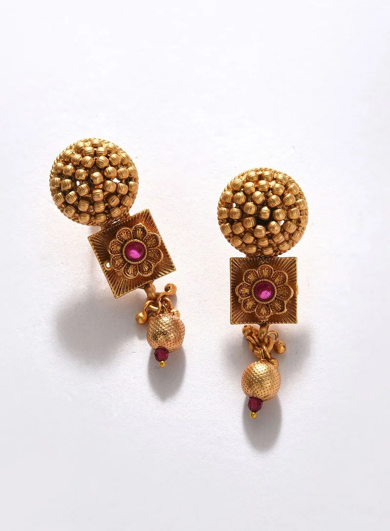 SOHI Gold Plated Designer Stone Necklace Set
