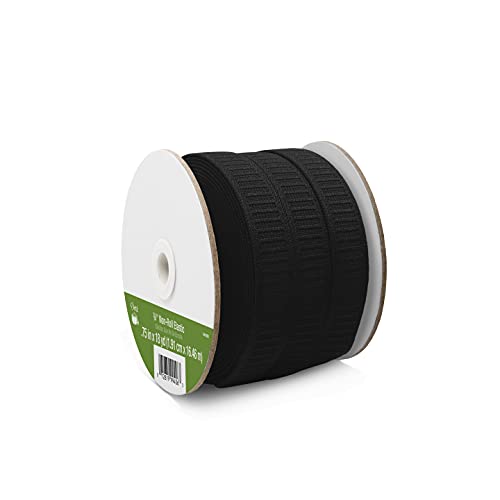 Dritz دريز 9406B مطاط منسوج غير قابل للالتفاف، أسود، 3/4 بوصة × 18 ياردة - Image 2