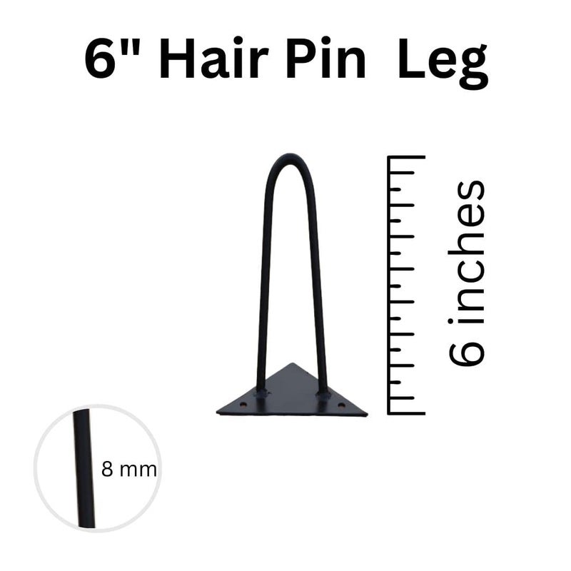 Decorila Heavy Duty Metal and Industrial Design Furniture Hairpin Sofa Table Legs with for Coffee Tables Modern Desks and Night StandsSet of 4 6 inch - Image 2