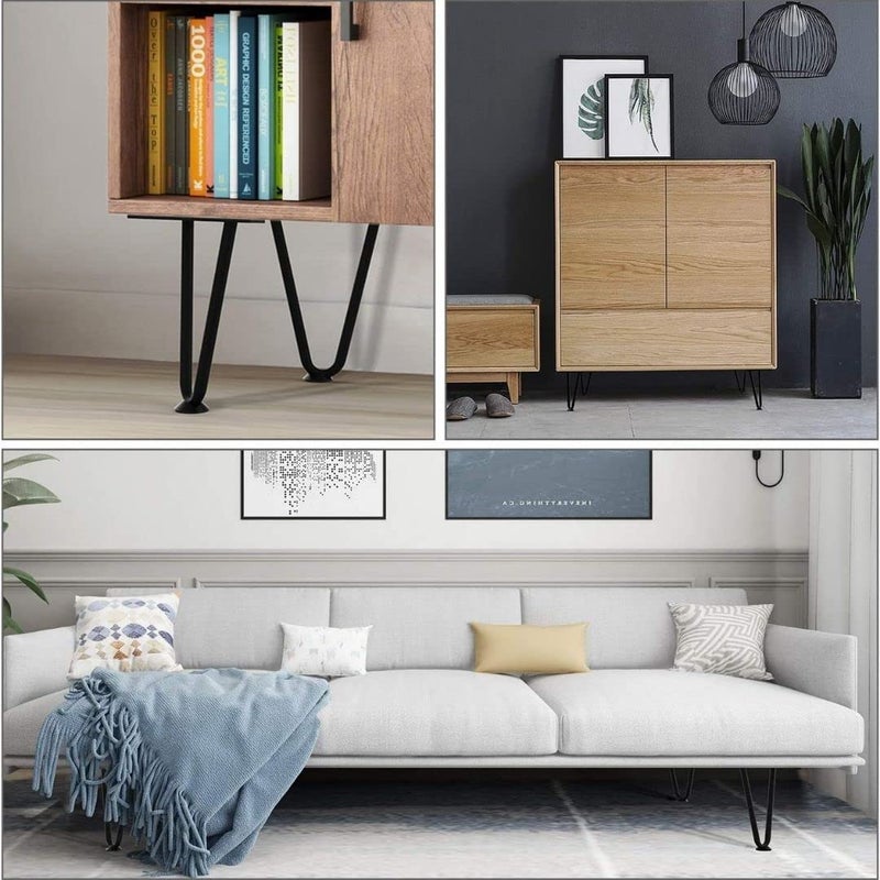 Decorila Heavy Duty Metal and Industrial Design Furniture Hairpin Sofa Table Legs with for Coffee Tables Modern Desks and Night StandsSet of 4 6 inch - Image 4