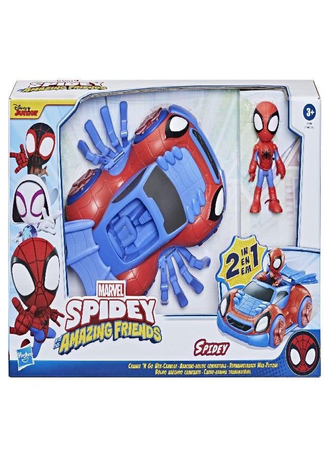 Spidey and His Amazing Friends Marvel Change 'N Go Web-Crawler and Spidey Action Figure, 2-in-1 Vehicle, 4-Inch Figure, for Kids Ages 3 and Up - pzsku/Z4781840691B6896B227AZ/45/_/1686134161/97f8fdda-6a6f-40d1-9194-0b675774e506