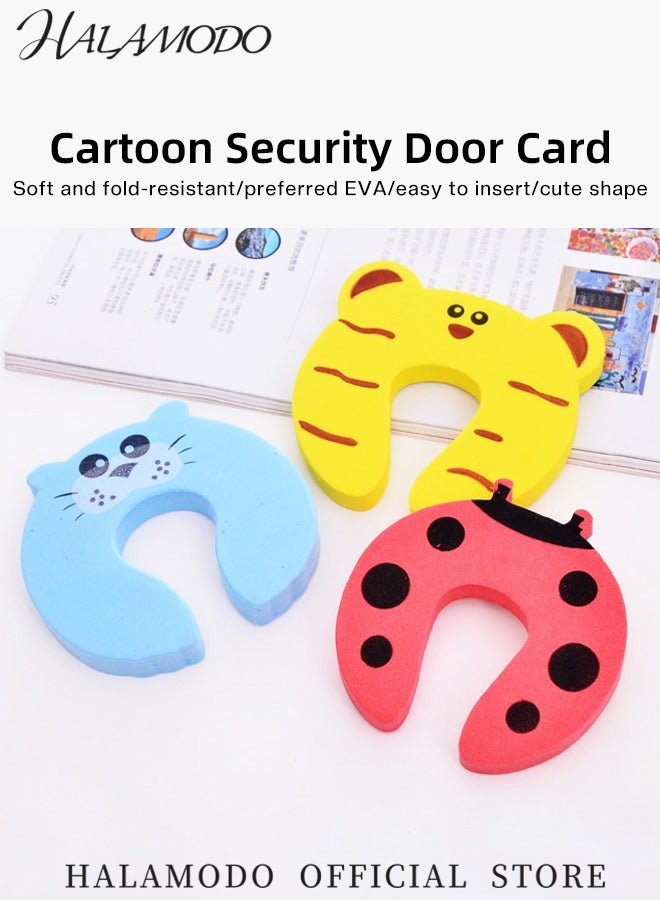 Halamodo 4PCS Door Stopper Finger Pinch Guard Set Kid's Safety Colorful Cartoon Animal Foam Door Stop Cushion Baby Finger Protector Prevent Finger Pinch lnjuries Soft Foam Guard for Baby & Children Safe - Image 3