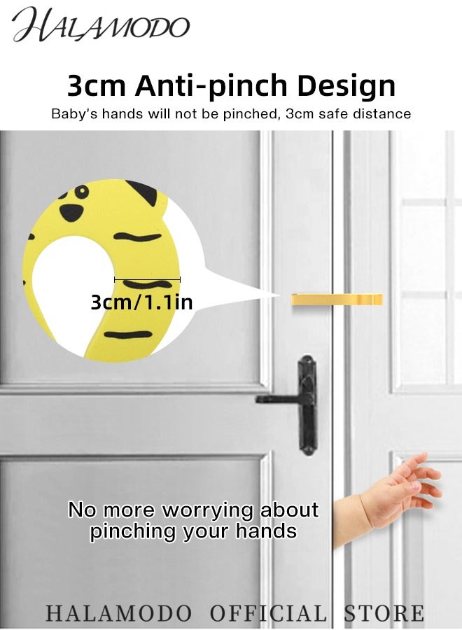 Halamodo 4PCS Door Stopper Finger Pinch Guard Set Kid's Safety Colorful Cartoon Animal Foam Door Stop Cushion Baby Finger Protector Prevent Finger Pinch lnjuries Soft Foam Guard for Baby & Children Safe - Image 2