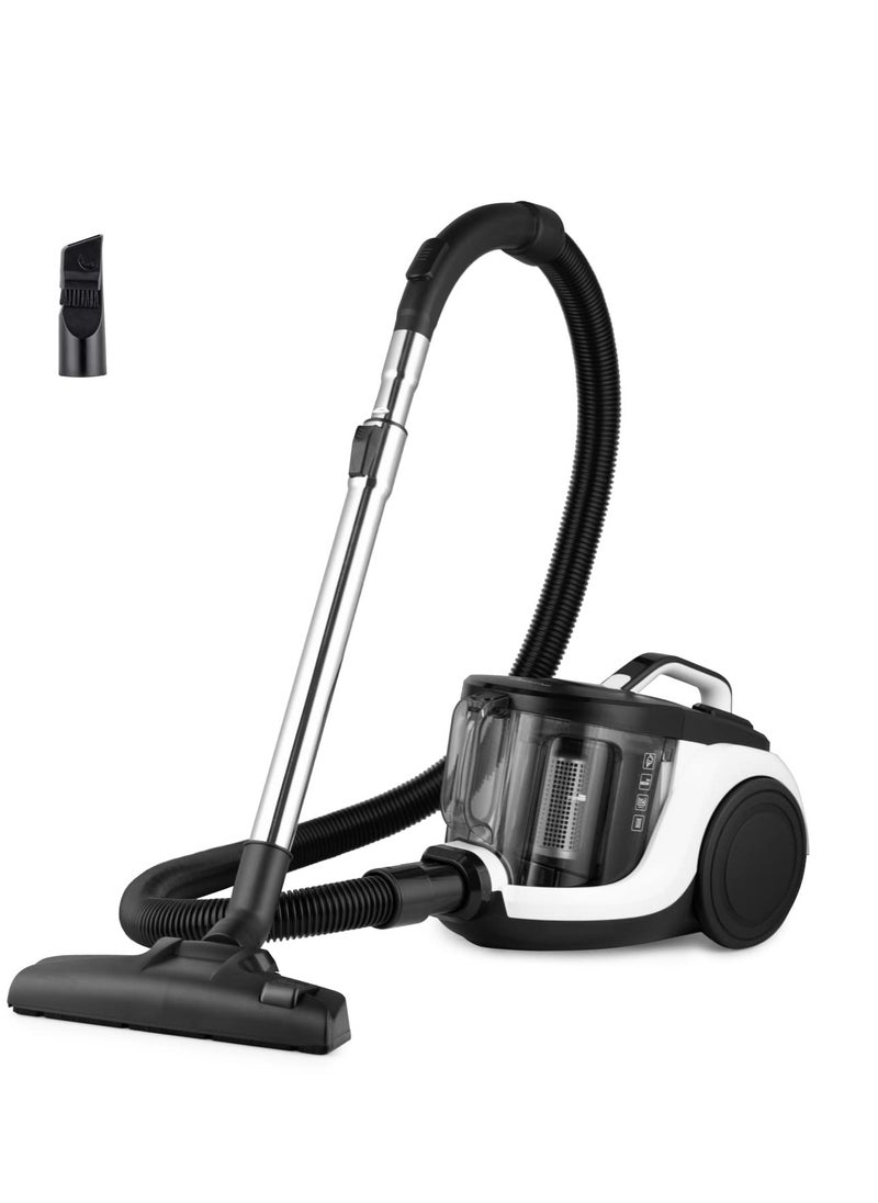 EUREKA 1800W Vacuum Cleaner 23Kpa Cyclone Filtration 2.2L Dust Cup Canister Bagless Vacuum Cleaner Washable Filter for Pet Hair, Carpet, Tile - Mini-Apollo-White  - Image 1