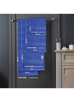 Rest Bath Towel Set Of 2 Blue Cotton Towel 70X140Cm , 27X55 Inch Luxury Hotel Towel Set Absorbent Durable Lightweight Washable Quick Dry Spa Quality Beach Pool Family Bath Towel.  - Image 2