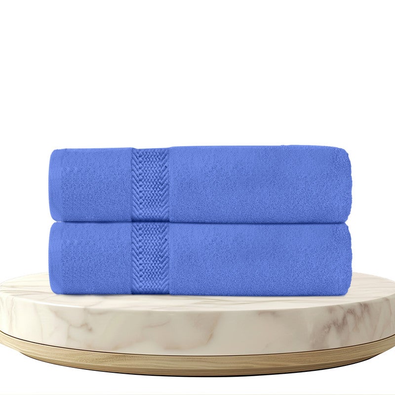 REST Bath Towel  Set of 2 Blue Cotton Towel  70x140cm , 27x55 inch Luxury Hotel Towel Set Absorbent Durable Lightweight Washable Quick Dry Spa Quality Beach Pool Family Bath Towel. - Image 1