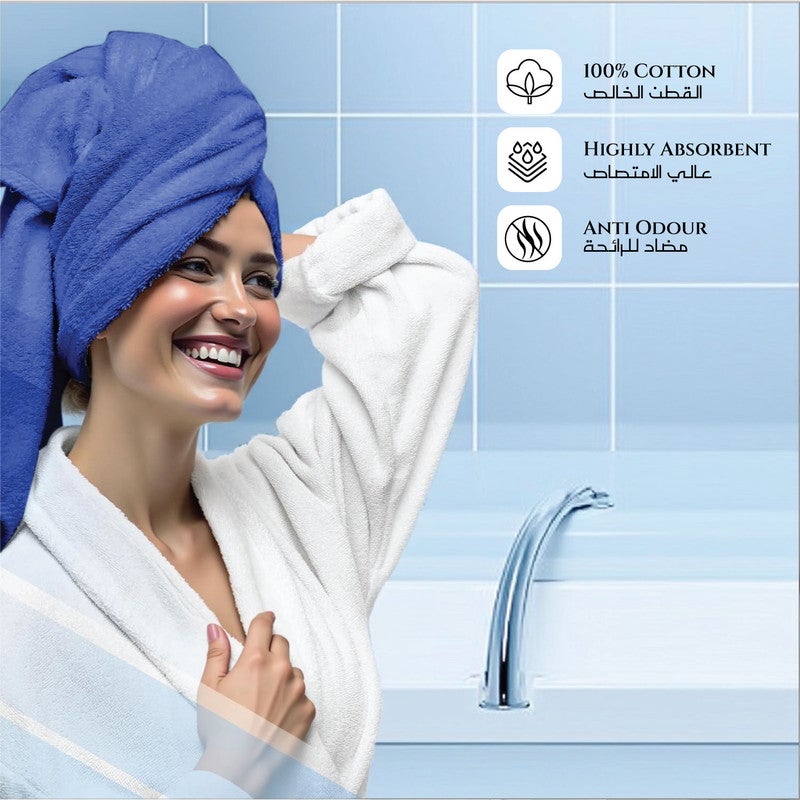 REST Bath Towel  Set of 2 Blue Cotton Towel  70x140cm , 27x55 inch Luxury Hotel Towel Set Absorbent Durable Lightweight Washable Quick Dry Spa Quality Beach Pool Family Bath Towel. - Image 4