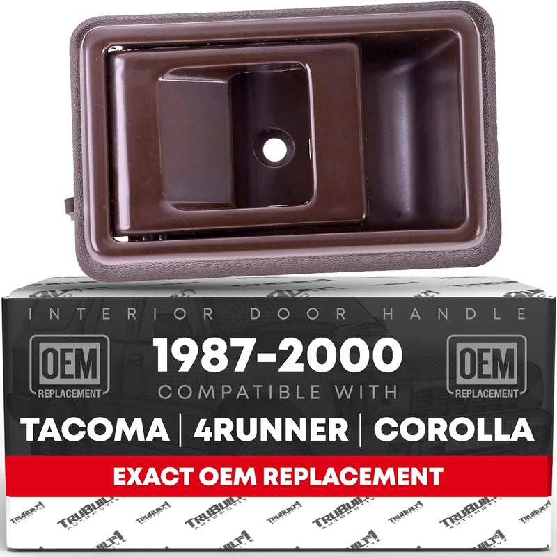 T1A Interior Front & Rear Passenger Door Handle - Compatible with 1988-1992 Toyota Corolla, 89-95 4Runner, 89-95 Pickup, 95-00 Tacoma; 89-92 Geo Prizm - Brown, Plastic - OEM 69205-04010-B - Image 1