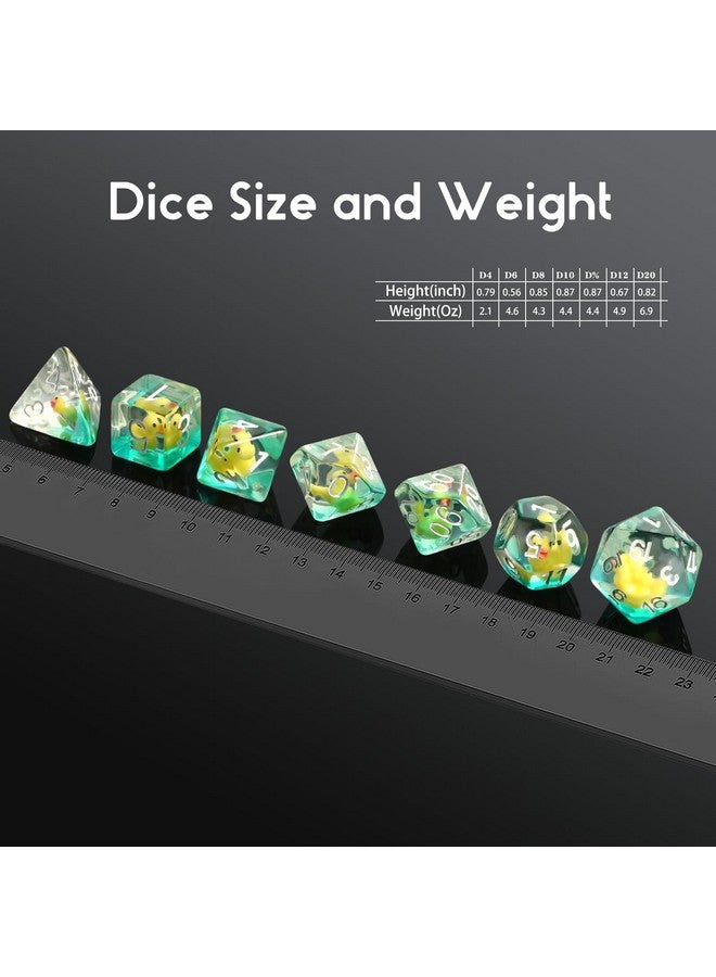 DNDND Duck DND Resin Dice, DNDND 7PCS Dungeons and Dragon Dice Set with Velvet Bag for D&D Role Playing Games and Tabletop Games（Duck - Image 5