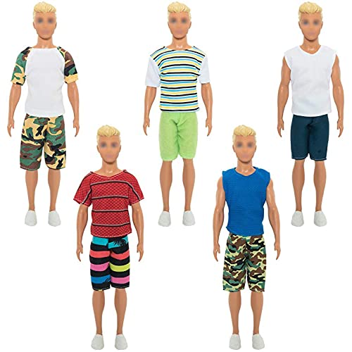 SOTOGO 27 Pieces Doll Clothes and Accessories for 12" Boy Doll Includes 12 Sets Casual Clothes, Career Jacket,Pants Outfits,Shoes and Surfboard - Image 3