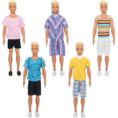 SOTOGO 27 Pieces Doll Clothes and Accessories for 12" Boy Doll Includes 12 Sets Casual Clothes, Career Jacket,Pants Outfits,Shoes and Surfboard - Image 2