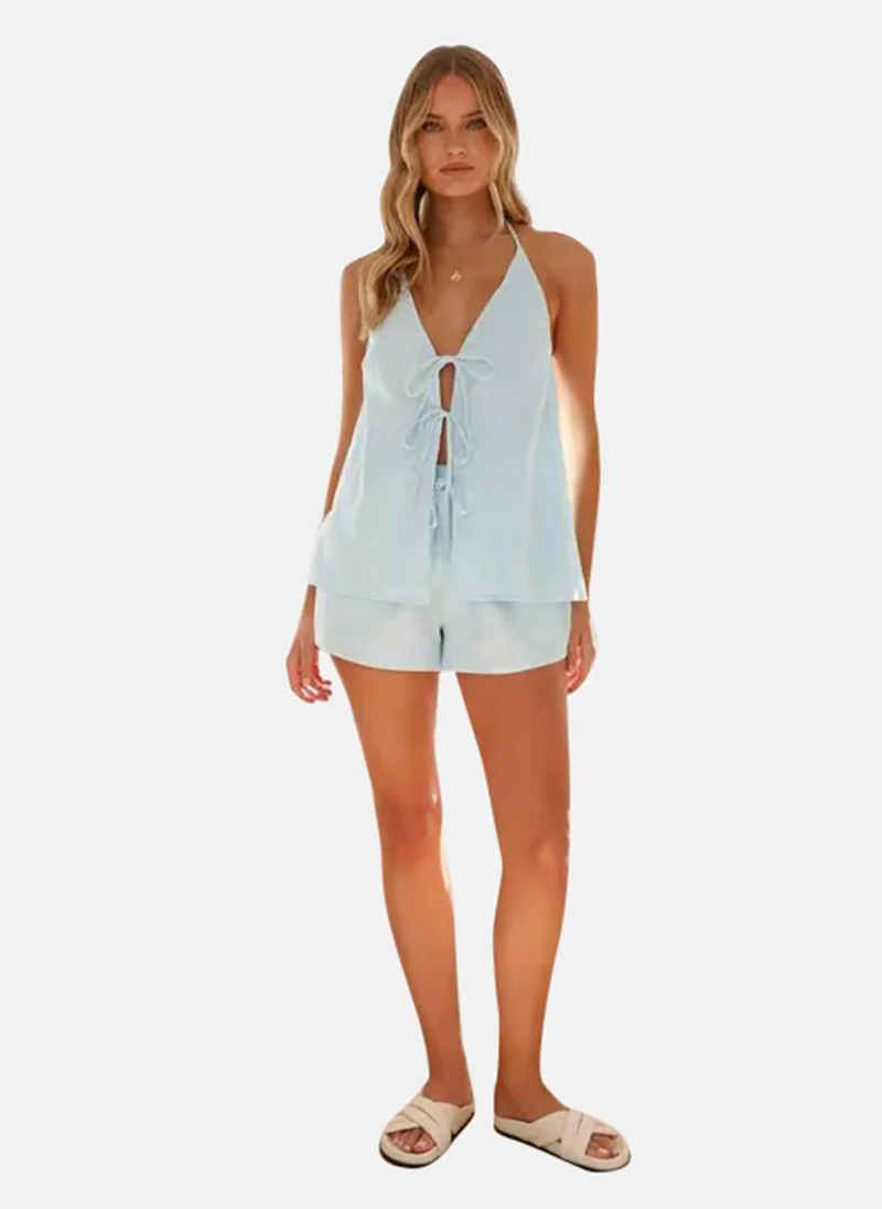 يونيكي Blue Top With Shorts Co-Ords