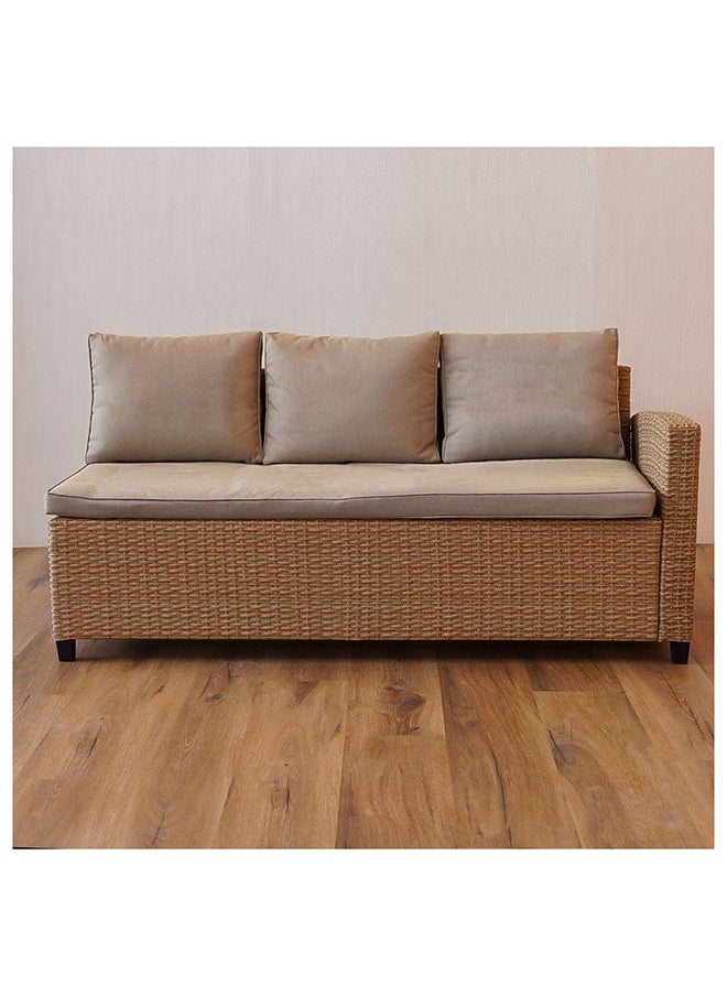 DANUBE HOME - Albany 8 Seater Outdoor Sofa Set Steel Frame Garden Furniture Modern Design Lounge Sofa Sets 5 Pieces Outdoor Seating Table And Chairs Set For Patio Balcony Lawn Yard Brown - Image 1