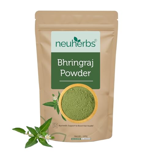 Neuherbs Bhringraj Powder For Hair Growth - 100g | Hair Mask For Nourishment of Hairs | 100% Pure & Natural With No Additive Preservatives - Image 1