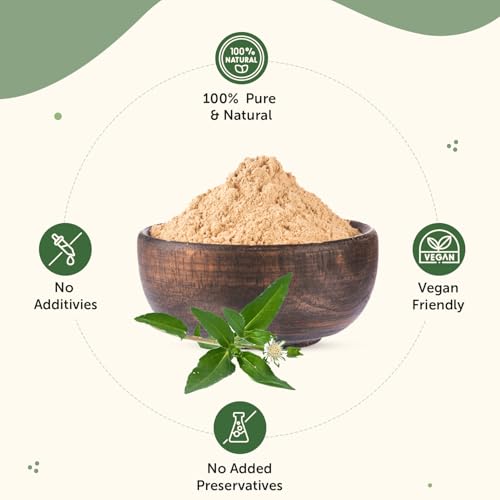 Neuherbs Bhringraj Powder For Hair Growth - 100g | Hair Mask For Nourishment of Hairs | 100% Pure & Natural With No Additive Preservatives - Image 3