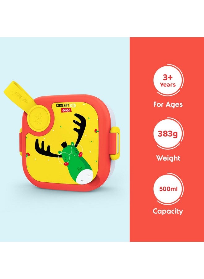 Rabitat rabitat LUNCHMATE Mini Stainless Steel Lunch Box Coolest Kid Ever 500 ml - 2 Years Brand Warranty | Tiffin Box for Kids | Steel Lunch Box for School Girls and Boys  - Image 2