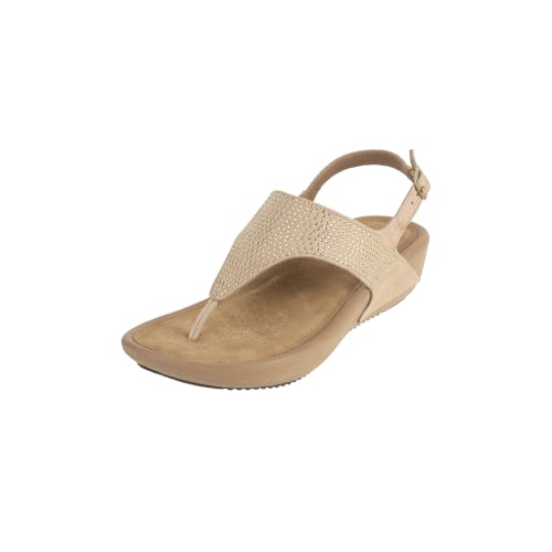Mochi Women Beige Synthetic Embellished Comfort Backstrap Sandal Sandals UK/6 EU/39 (33-842) - Image 1