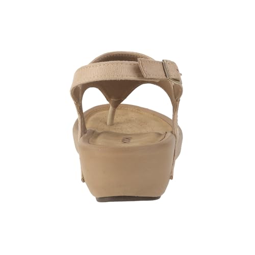 Mochi Women Beige Synthetic Embellished Comfort Backstrap Sandal Sandals UK/6 EU/39 (33-842) - Image 5