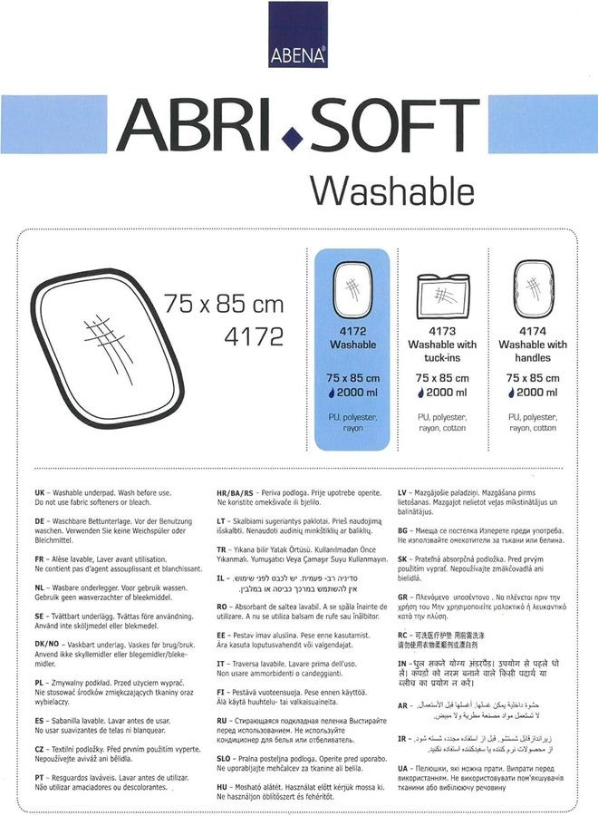 Abena Breathable Washable Incontinence Bed Protection Pad - Liquid Safe Barrier Layer, Discreet, Soft, Comfortable & Skin-Friendly Surface, Medical Grade Absorbent Underpad, 75x85cm, 2000ml Absorbency - Image 4