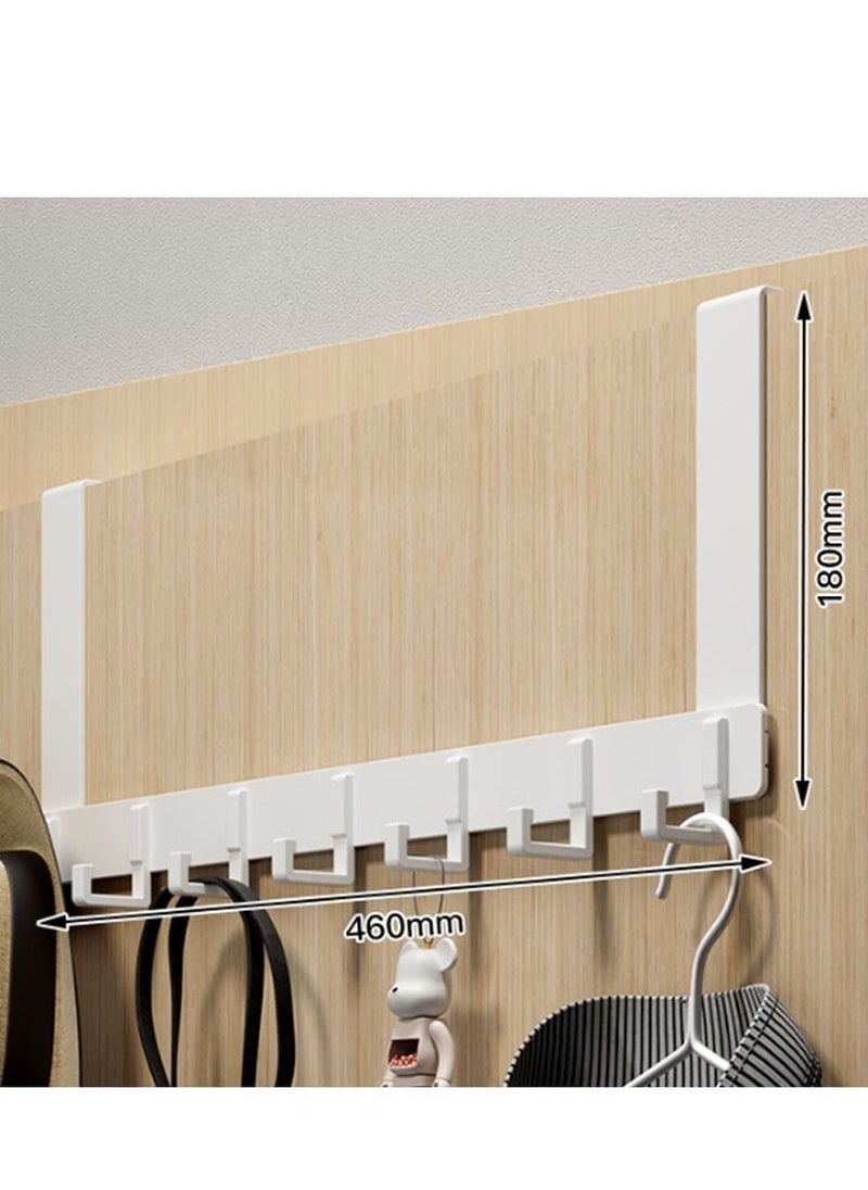 Beauenty Door Hanger Over The Door Hooks Door Towel Rack Silent Door Hook for Hanging Bathroom Door Hanger Room Kitchen Door Front Door Rear Door Hanger 7 Hooks (White）  - Image 1