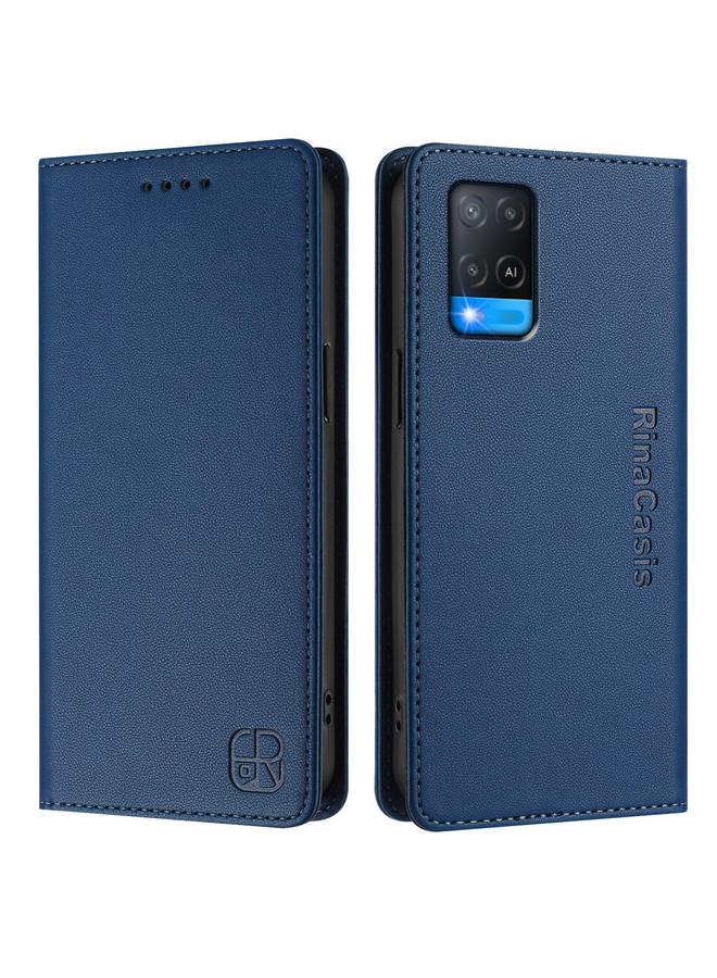 S-TOP Case For OPPO A54 4G / A54s / A55 5G / A16 RC01 Dual-Folded Magnetic Suction RFID Leather Phone Case - Image 2