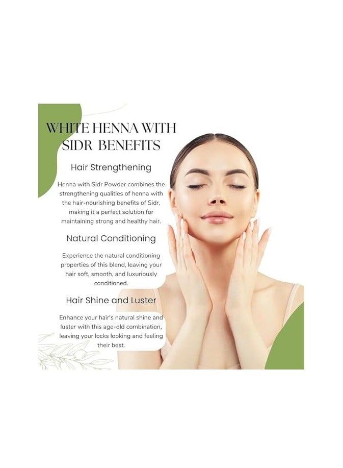 OGAILI White Henna With Sidr Powder Natural Herbal Skin Cleanser - Face Mask - Revitalizes the skin -reduces signs of aging & Helps diminish dark spots & Cruelty-Free and Natural 100g - Image 2
