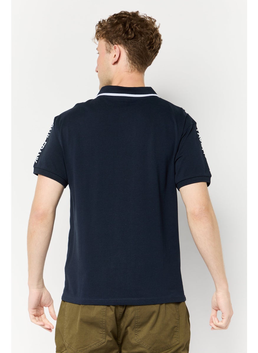 Paul Frank Men Regular Fit Graphic Print Short Sleeves Polo Shirt, Navy  - Image 4