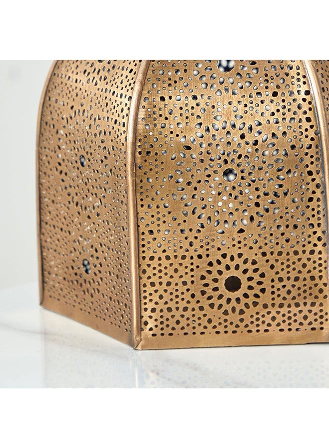 هوم بوكس فانوس ديكور معدن نحاس عتيق من إيسابا - 17x17x21 سم - Image 4