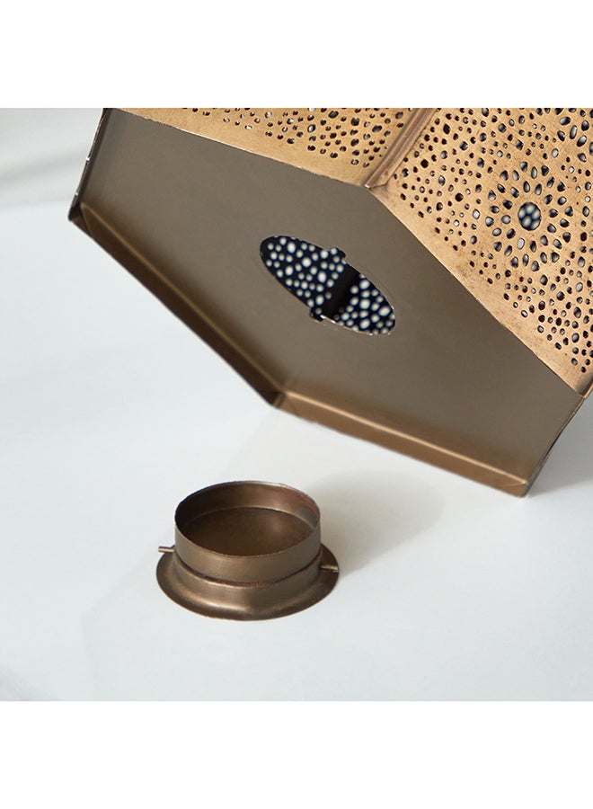 هوم بوكس فانوس ديكور معدن نحاس عتيق من إيسابا - 17x17x21 سم - Image 5