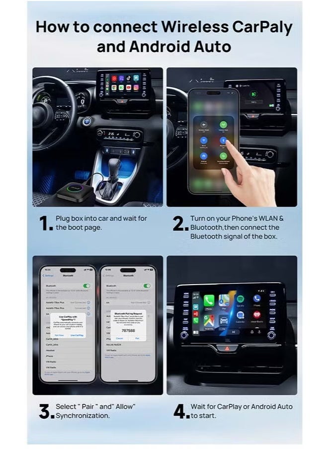 كار لينكيت مجموعة كارلين الجديدة 4 جيجا بايت محول لاسلكي للسيارة دونجل محمول لراديو السيارة OEM مع تشغيل السيارة السلكية - Image 3