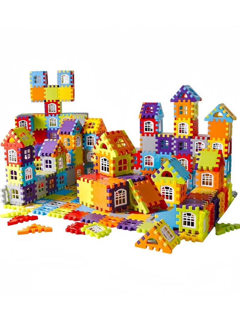 132Pcs Colorful Large House Building Blocks, Window Design Toys, Creative Large House Building Block Toys Gifts  - Image 1