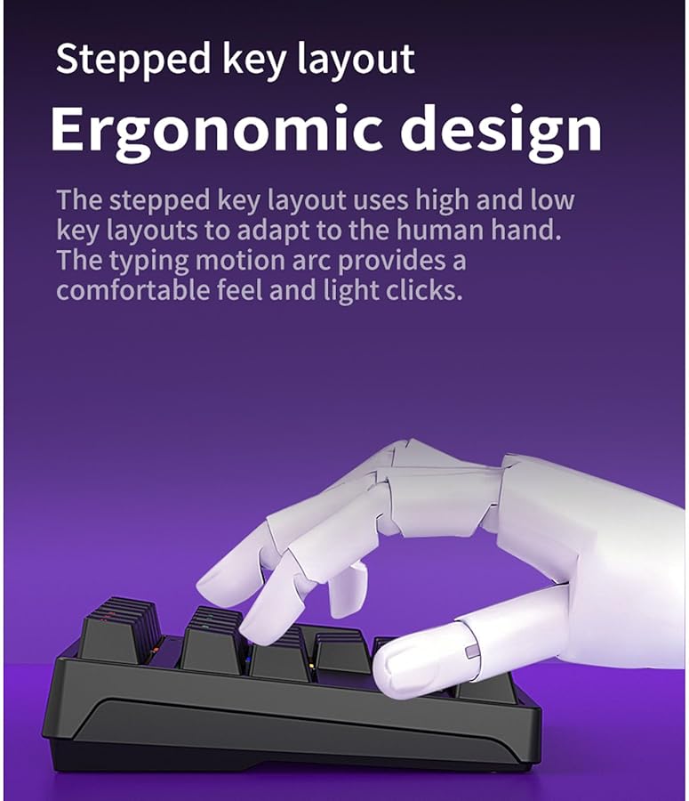 لوحة مفاتيح رقمية ميكانيكية سوداء 34 مفتاح USB-C سلكية مع إضاءة خلفية RGB للحاسوب المحمول وسطح المكتب - Image 4