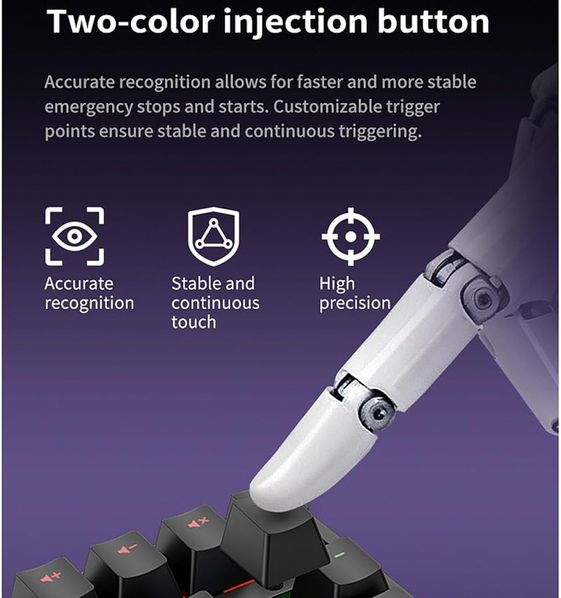 لوحة مفاتيح رقمية ميكانيكية سوداء 34 مفتاح USB-C سلكية مع إضاءة خلفية RGB للحاسوب المحمول وسطح المكتب - Image 3