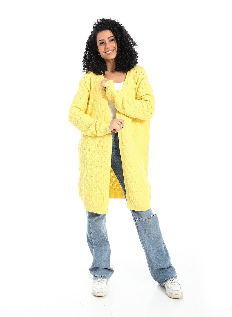 سيزار كارديجان صوف حريمي طويل مفتوح من الأمام - Image 1