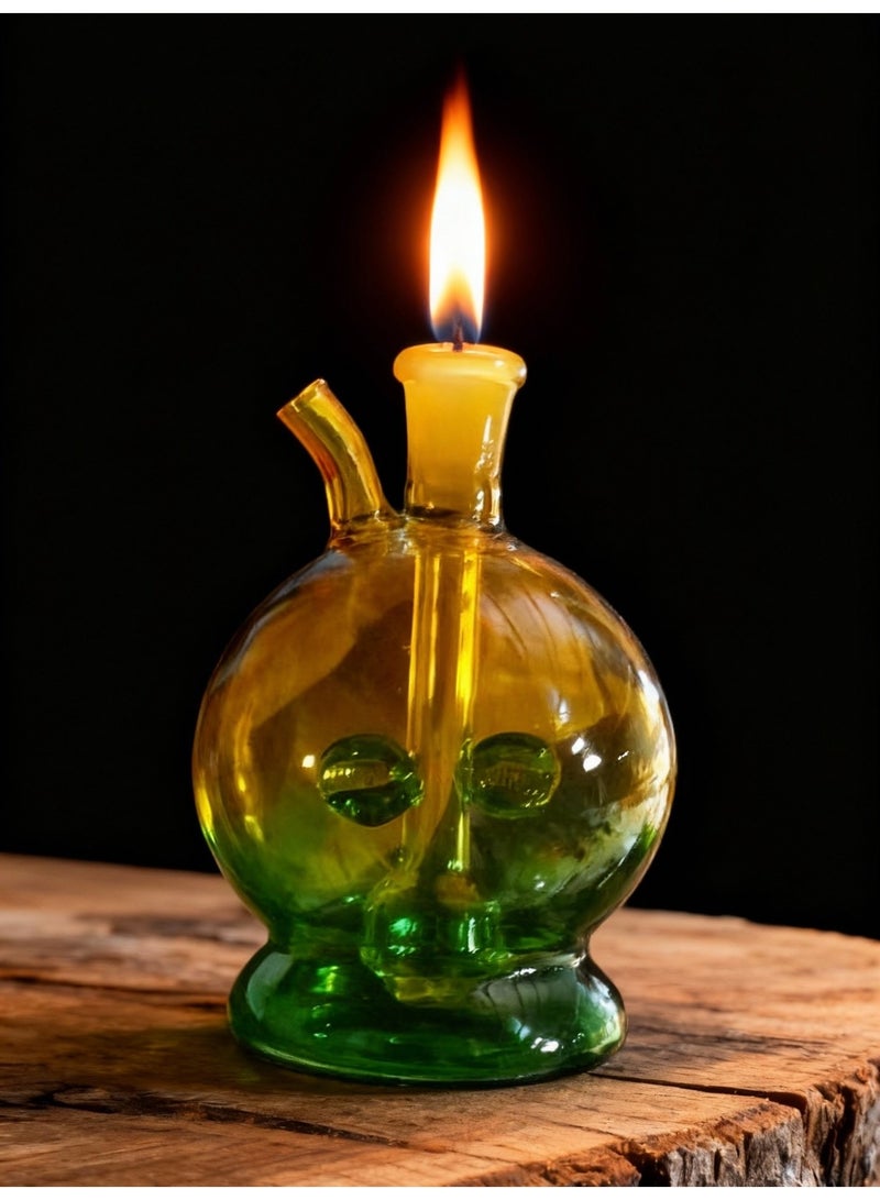 مصباح زيت زجاجي ممتاز مقاوم للحرارة، زجاجة مزهرية زجاجية مصنوعة من مادة البورسليكات عالية الجودة للاستخدام طويل الأمد، مزهرية زجاجية شفافة (لون عشوائي)