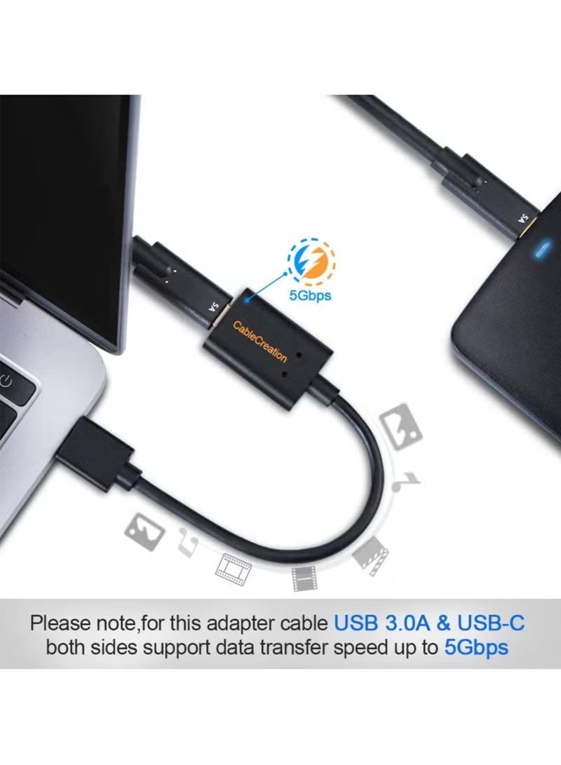كابل كرييشن محول USB 3.1 USB C أنثى إلى USB ذكر محول 5Gbps USB إلى USB C، محول USB A إلى USB C أنثى محول USB C لأجهزة الكمبيوتر المحمولة Logitech StreamCam، إلخ. - Image 3