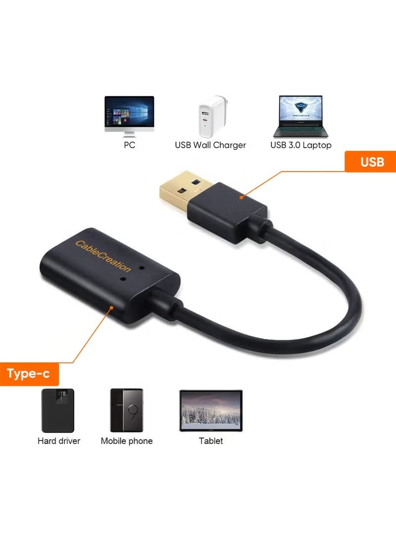 كابل كرييشن محول USB 3.1 USB C أنثى إلى USB ذكر محول 5Gbps USB إلى USB C، محول USB A إلى USB C أنثى محول USB C لأجهزة الكمبيوتر المحمولة Logitech StreamCam، إلخ. - Image 4