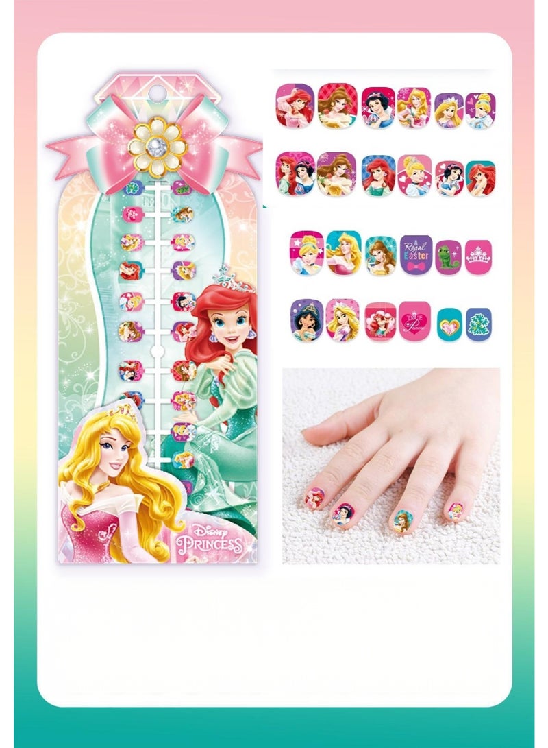 Disney 48 Pieces Of Children's Nail Sstickers Disney Princess Cartoon Nail Stickers Sofla Children's Nail Stickers Set Self-adhesive Non-Toxic And Odorless Girl Princess Nail Stickers - Image 3