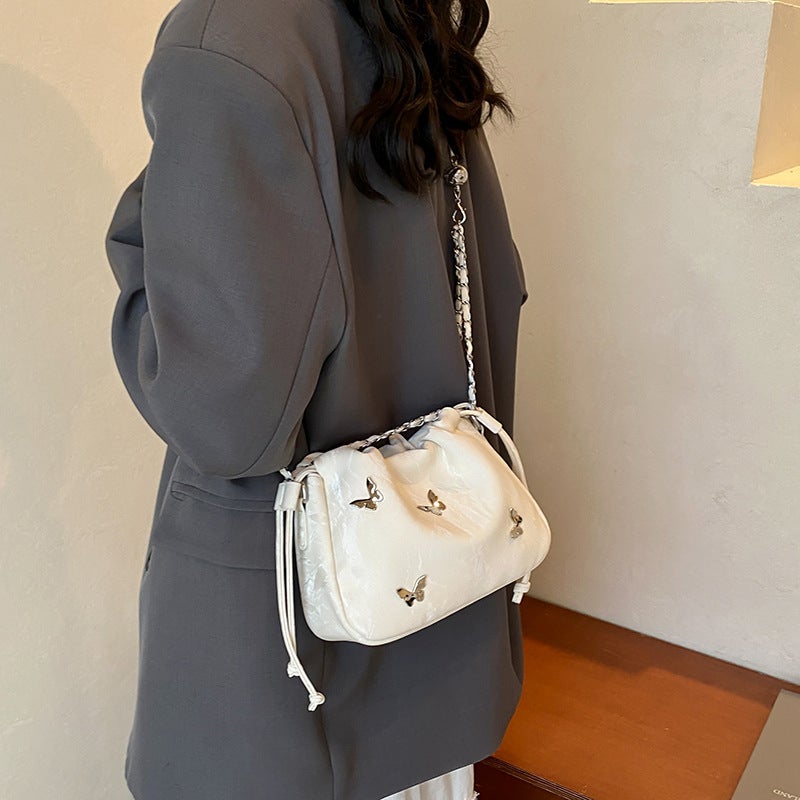 Drawstring Bucket Bag For Women Pleated Cloud Bag High-Quality Texture Armpit Bag Versatile Shoulder Crossbody Bag - Image 5