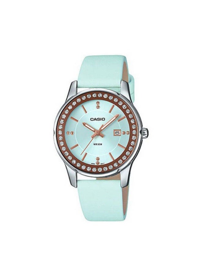 Womens Quartz Watch, Analog Display and Leather Strap LTP-1358L-2AVDF.