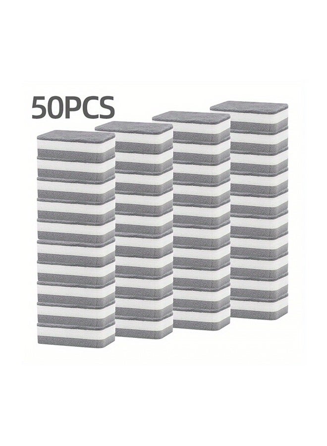 HOMESTAR 50pcs/Piece Double-Sided Cleaning Sponge Kit - Perfect for Household Scrubbing, Scrub Cleaning Sponge for Non-Coated Cookware, Dishes, Pots, Pans, Dual Sided Dish Sponge for Kitchen, Household, Bathroom and More - Image 1