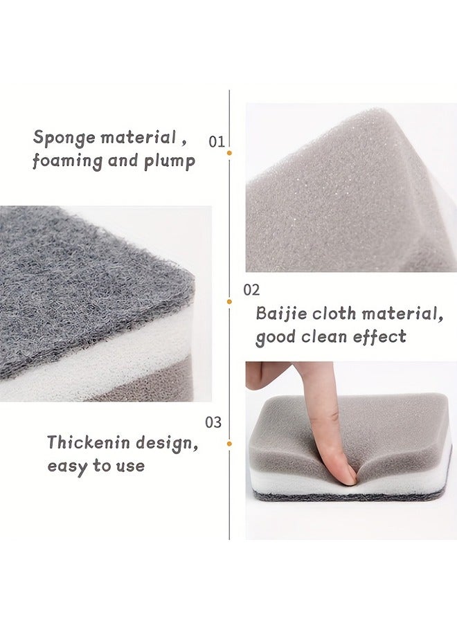 HOMESTAR 50pcs/Piece Double-Sided Cleaning Sponge Kit - Perfect for Household Scrubbing, Scrub Cleaning Sponge for Non-Coated Cookware, Dishes, Pots, Pans, Dual Sided Dish Sponge for Kitchen, Household, Bathroom and More - Image 5