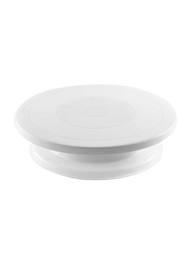 Cake Making Turntable Rotating Decorating Platform Stand White 28x28x4cm - Image 1