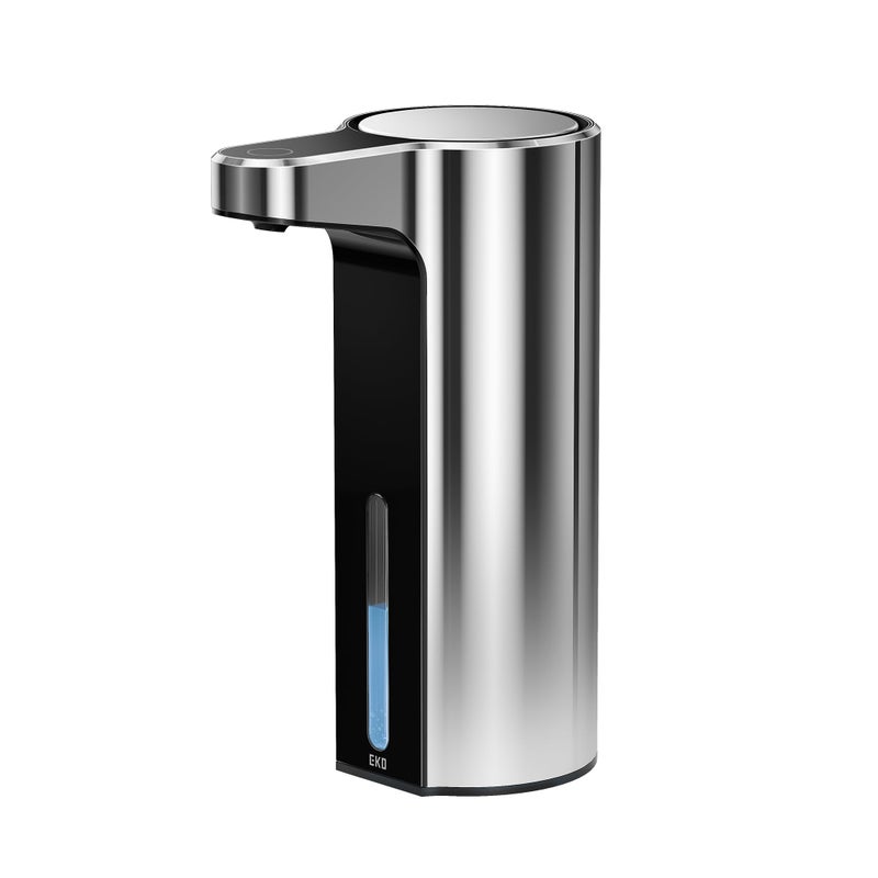 EKO Aroma 9 fl oz Automatic Liquid Soap Dispenser Rechargeable WaterResistant for Kitchen and Bathroom with Adjustable Soap Dispensing Volume Control Chrome Metallic - Image 2
