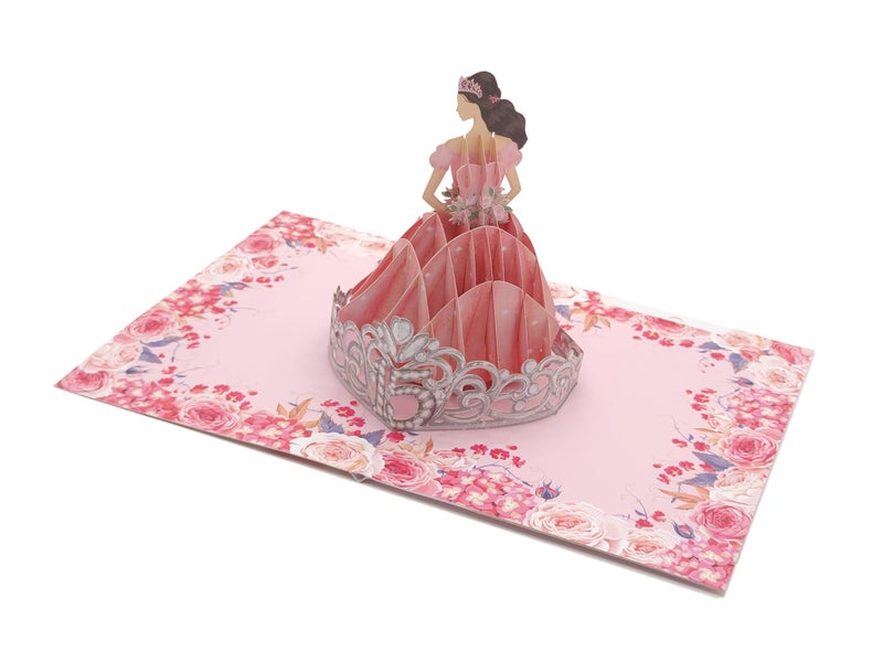 ASVP Shop Quinceanera Card - Happy 15th Birthday Card - Tarjetas Para 15 AÃ±os - 3D Pop Up Greeting Card - Image 1