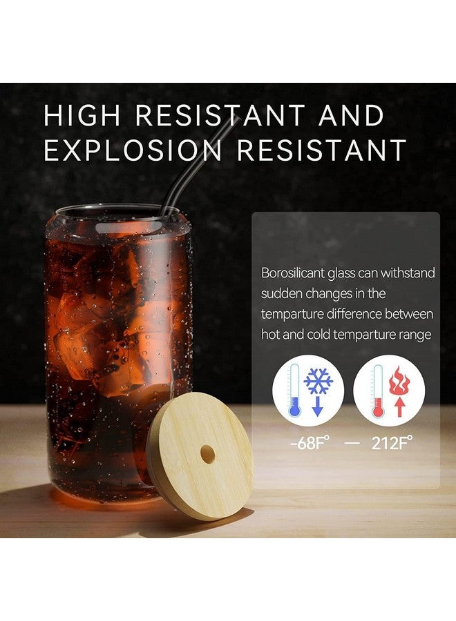 KELVEE Ice Juice Drinks Glass Can Mug with Straw for Milk/Coffee/Green Tea Cup Set of 1-500ml Transparent Can Shape Drinking Cup (CAN with LID) - Image 5