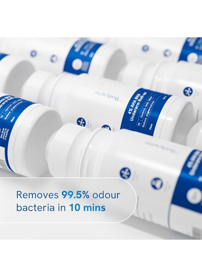 Be Bodywise 4% AHA BHA Underarm Roll on | With 2% Lactic Acid, 1% Mandelic Acid, 1% Salicylic Acid | Prevents Odour, Reduces Pigmentation | For Radiant Underarms | Suitable For Sensitive Skin | Flora 50ml  - Image 5