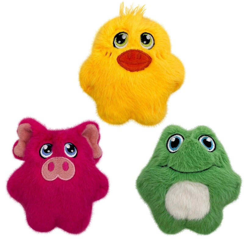 KONG Snuzzles Kiddos Mini Extra Small Dog Toy - Soft Plush Squeaky Toy for Small Dogs & Puppies (Frog/Pig/Duck Combo) - Image 1