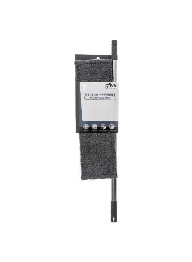Five Simply Smart Lepratique Telescopic Microfiber Dust Flat Mop Grey 4 x 14 x 95.5 cm 117275 - Image 3